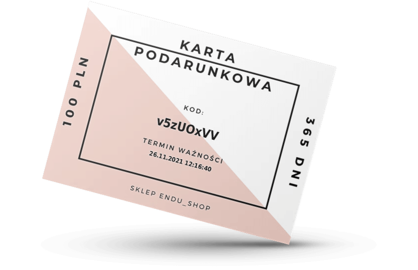wygenerowana w AtomStore karta podarunkowa według własnego projektu